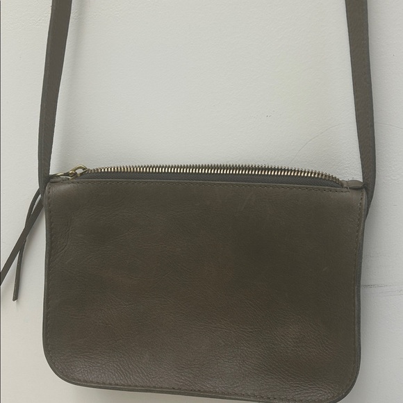 Madewell Olive Leather Crossbody with Gold Accents - Picture 1 of 5